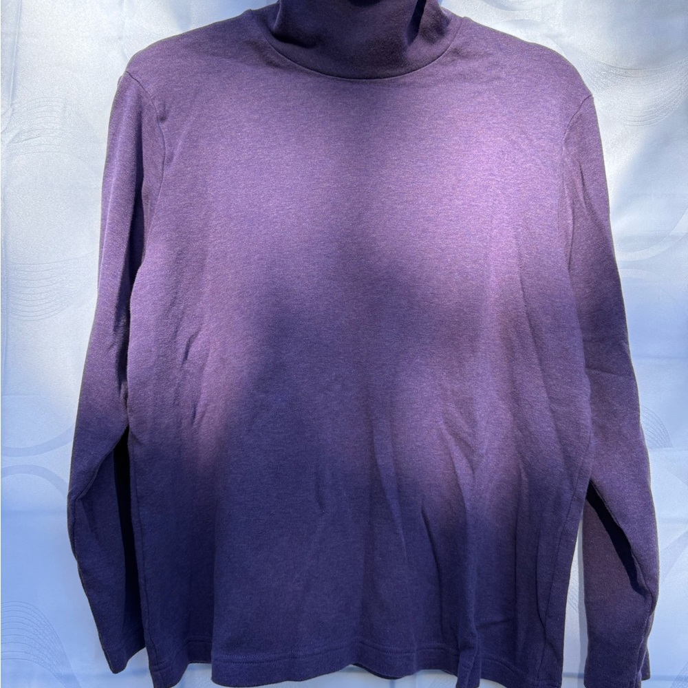 Orvis Sweater Men’s Sz L Purple Cotton Turtleneck